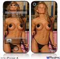 iPhone 4 Decal Style Vinyl Skin - Kasie Rae Black Bikini Thong Front (DOES NOT fit newer iPhone 4S)