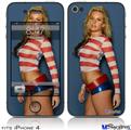 iPhone 4 Decal Style Vinyl Skin - Kasie Rae - Red White and Blue (DOES NOT fit newer iPhone 4S)