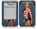 Kasie Rae - Red White and Blue - Decal Style Skin fits Amazon Kindle 3 Keyboard (with 6 inch display)