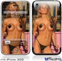 iPhone 3GS Skin - Kasie Rae Black Bikini Thong Front
