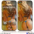 iPhone 4 Decal Style Vinyl Skin - Kasie Rae Blue Bikini Back (DOES NOT fit newer iPhone 4S)