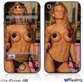 iPhone 4S Decal Style Vinyl Skin - Kasie Rae Black Bikini Thong Front