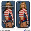 iPhone 4S Decal Style Vinyl Skin - Kasie Rae - Red White and Blue