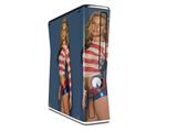 Kasie Rae - Red White and Blue Decal Style Skin for XBOX 360 Slim Vertical